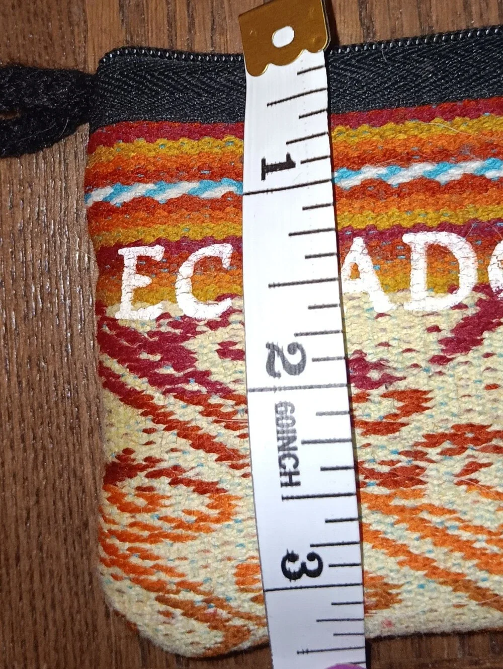 Ecuador Woven Coin Purse in Orange and Red - Ethnic Pattern